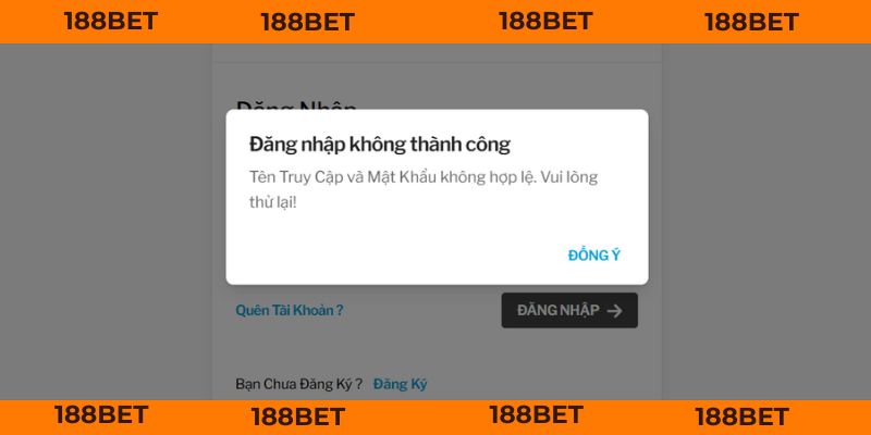 Đăng Nhập 188BET - 3 Bước Đơn Giản, Tặng 50 Lượt Quay Free Xử lý nhanh trường hợp bị từ chối đăng nhập 188BET