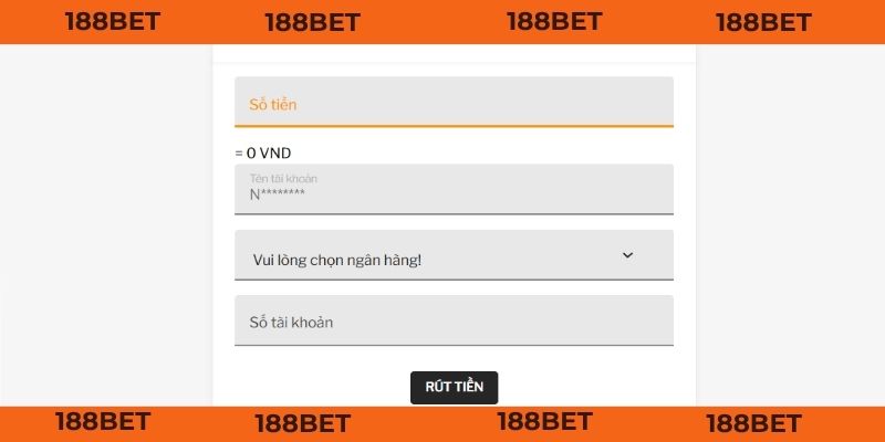 Rút Tiền 188BET - Tốc Độ Tên Lửa, 3 Bước Hoàn Thành Nhập đúng số tiền được quy định để giao dịch hoàn tất